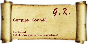Gergye Kornél névjegykártya