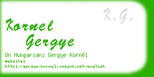 kornel gergye business card