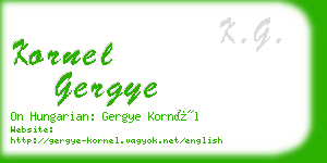 kornel gergye business card